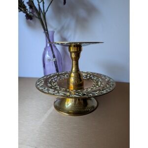 Vintage Brass Two Tiered Ornate Candle‎ Holder Decor Tableware Candlestick